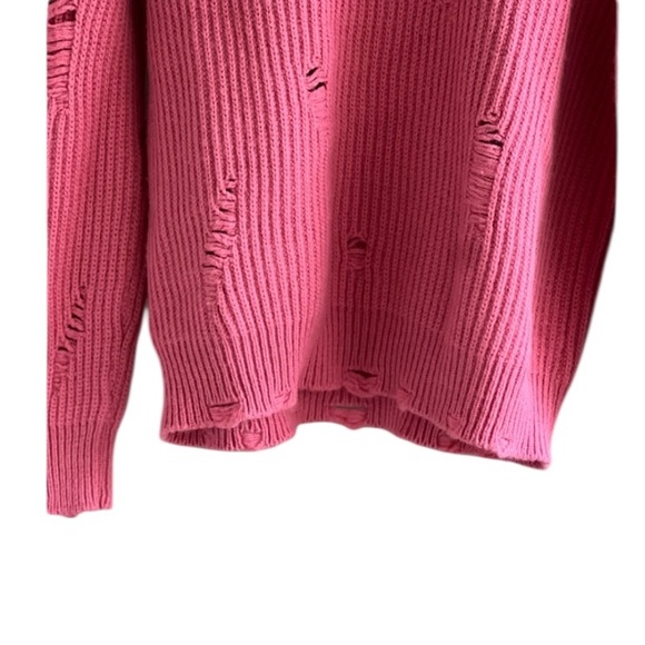 Pinko distressed ribbed knit sweater with a crystal-embellished collar - Picture 6 of 16